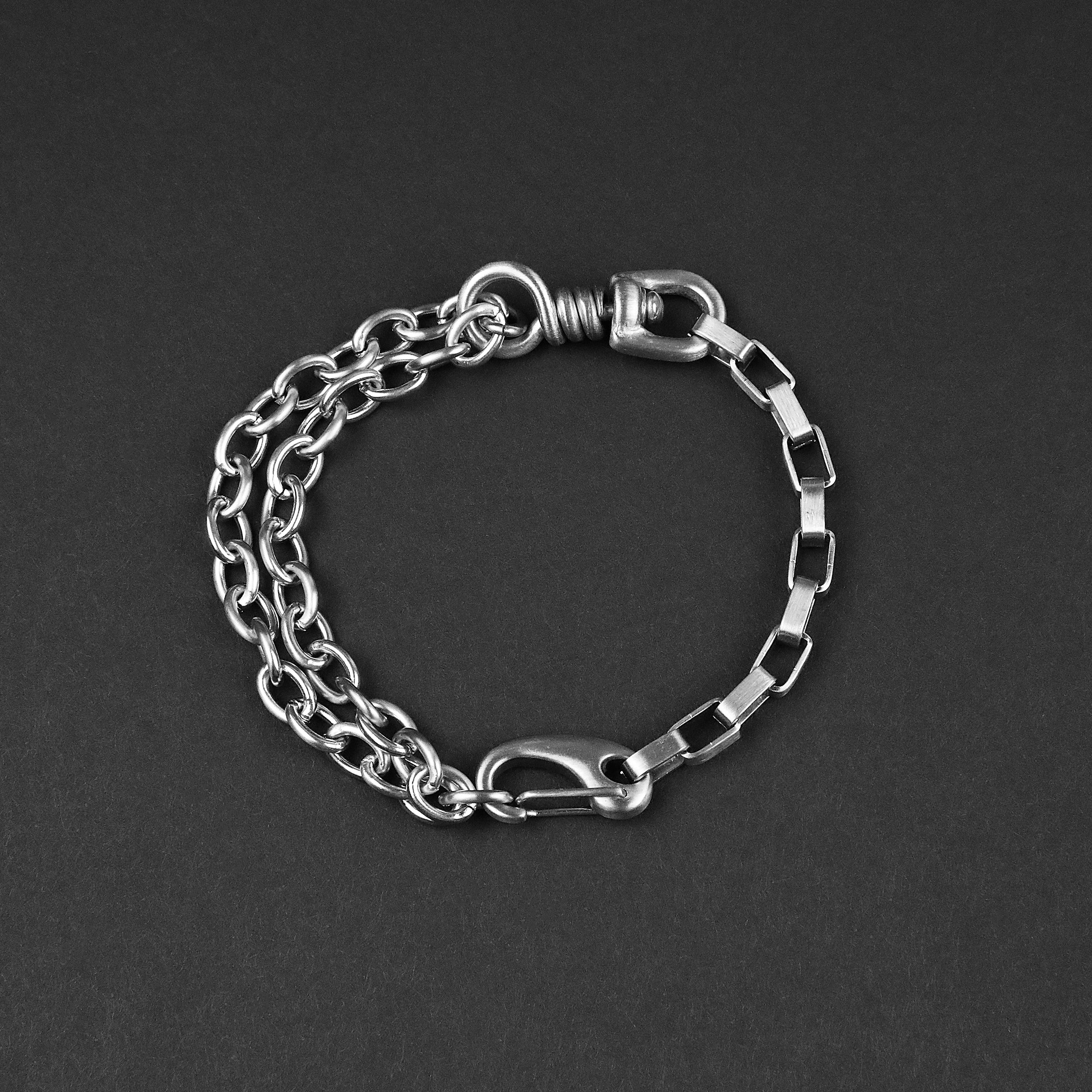 Experiment Chain Bracelet - Matte Silver 12mm