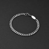 Cuban Trial Chain Bracelet - Matte Silver 6.5mm