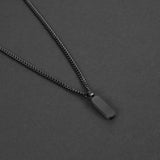 Minimal Bar Necklace - Black