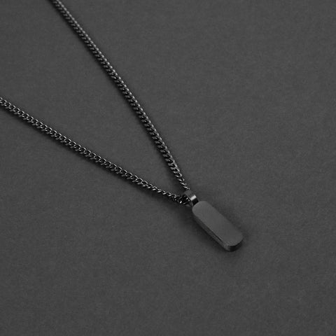 Minimal Bar Necklace - Black