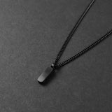 Minimal Bar Necklace - Black