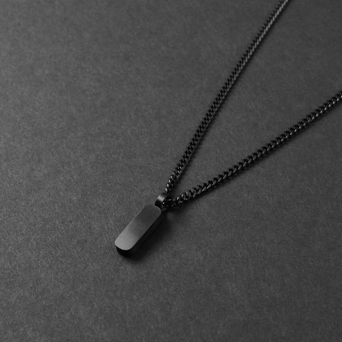 Minimal Bar Necklace - Black