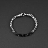 Transit Chain Bracelet - Silver x Black 6mm