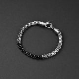 Transit Chain Bracelet - Silver x Black 6mm