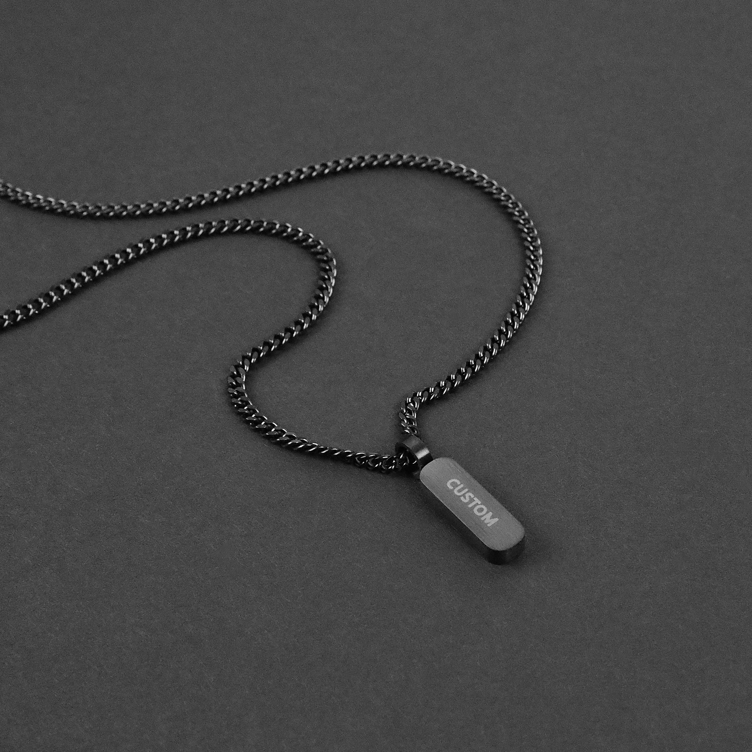 Minimal Bar Necklace - Black