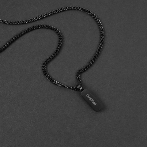 Minimal Bar Necklace - Black