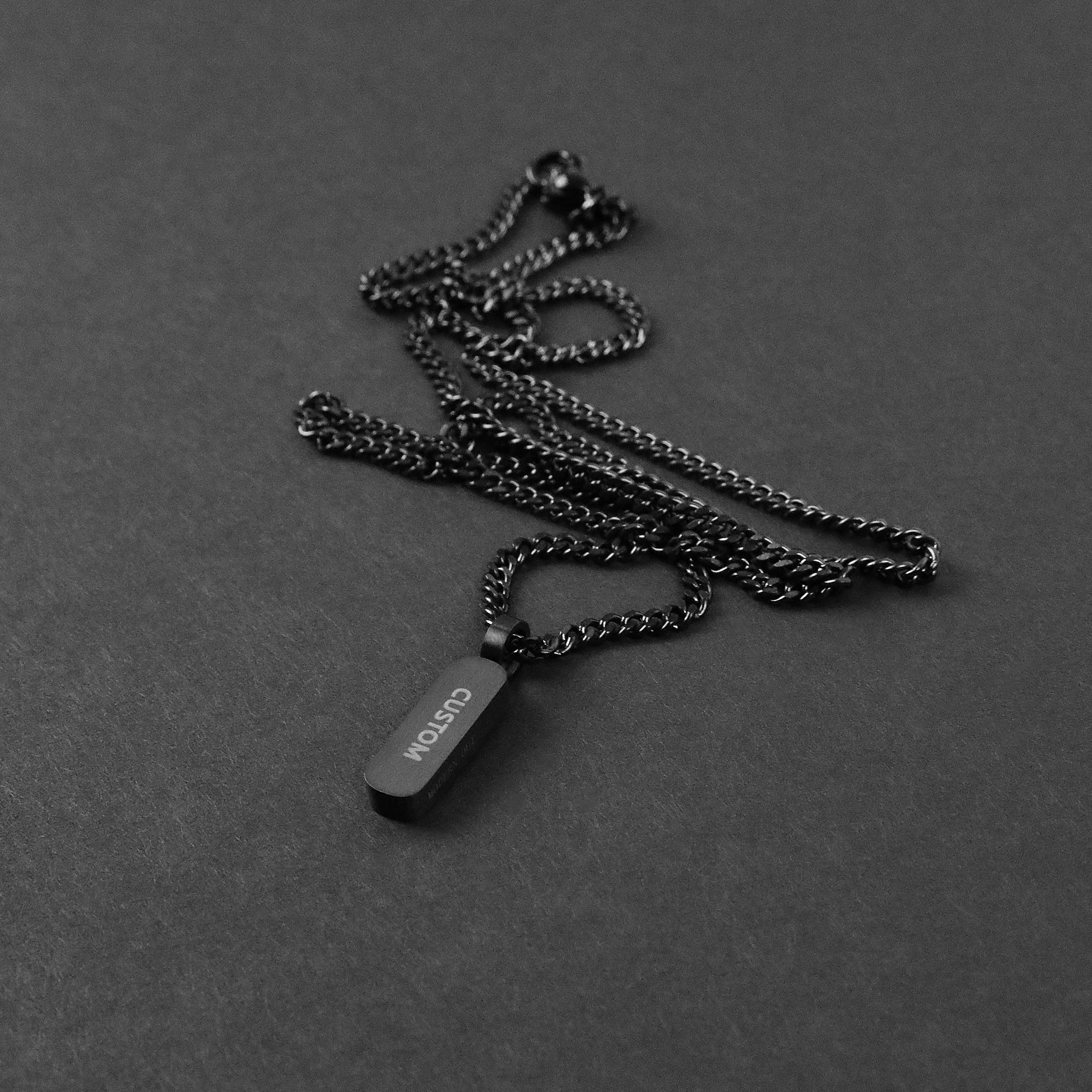 Minimal Bar Necklace - Black