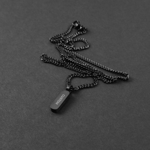 Minimal Bar Necklace - Black