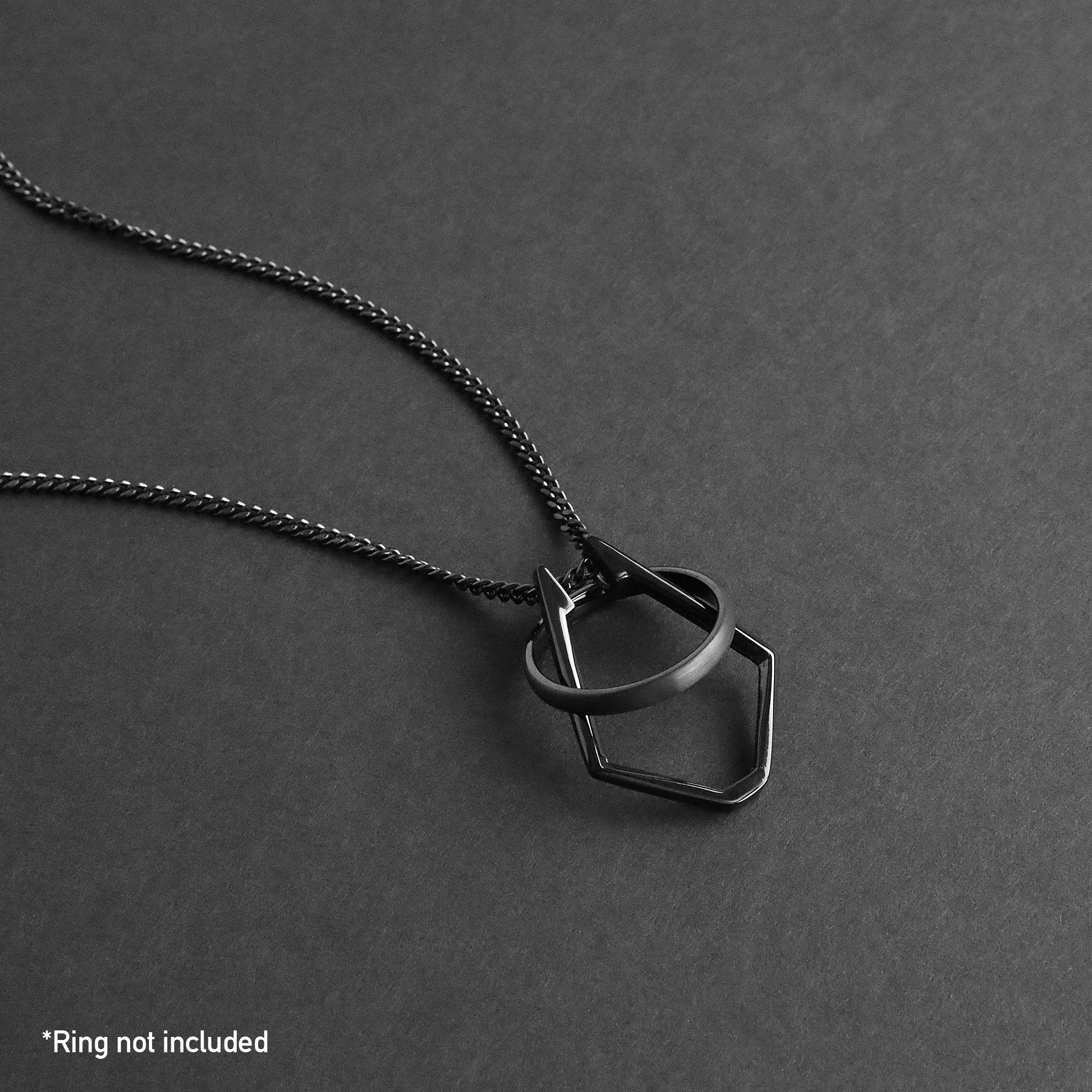 Ring Holder Necklace - Black