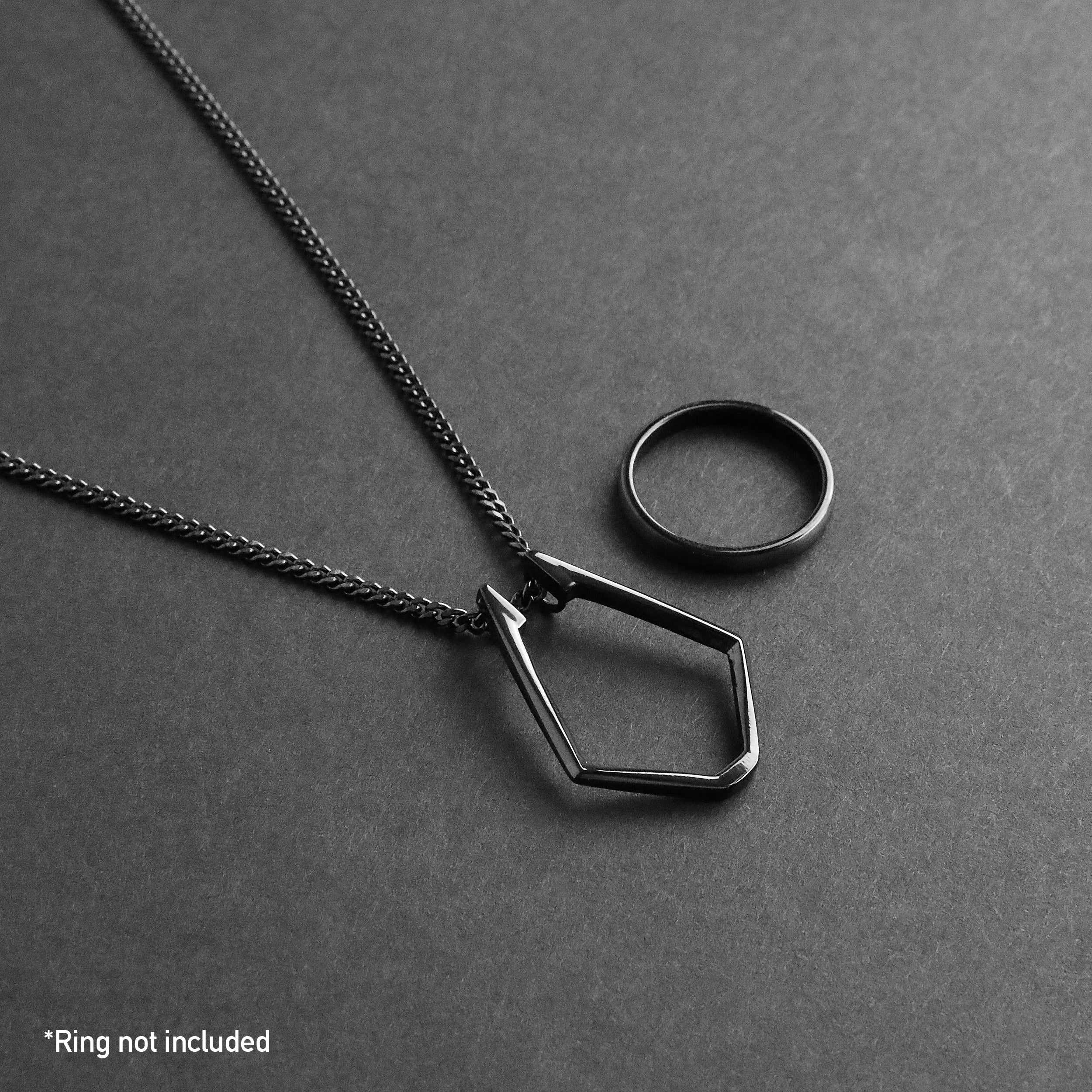Ring Holder Necklace - Black