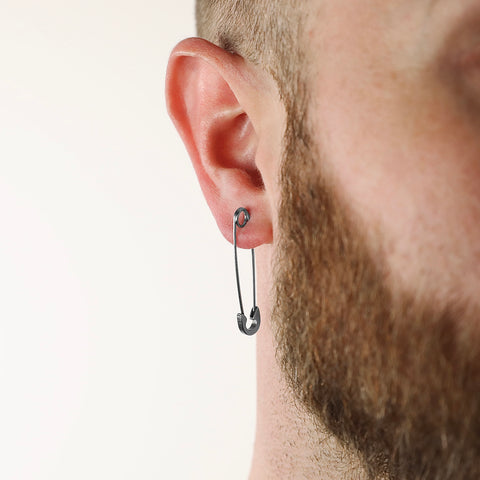 Safety Pin Earring - Silver