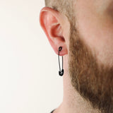 Safety Pin Earring - Black