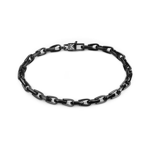 Horseshoe Link Chain Bracelet - Black 5mm