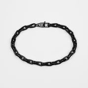 Horseshoe Link Chain Bracelet - Black 5mm