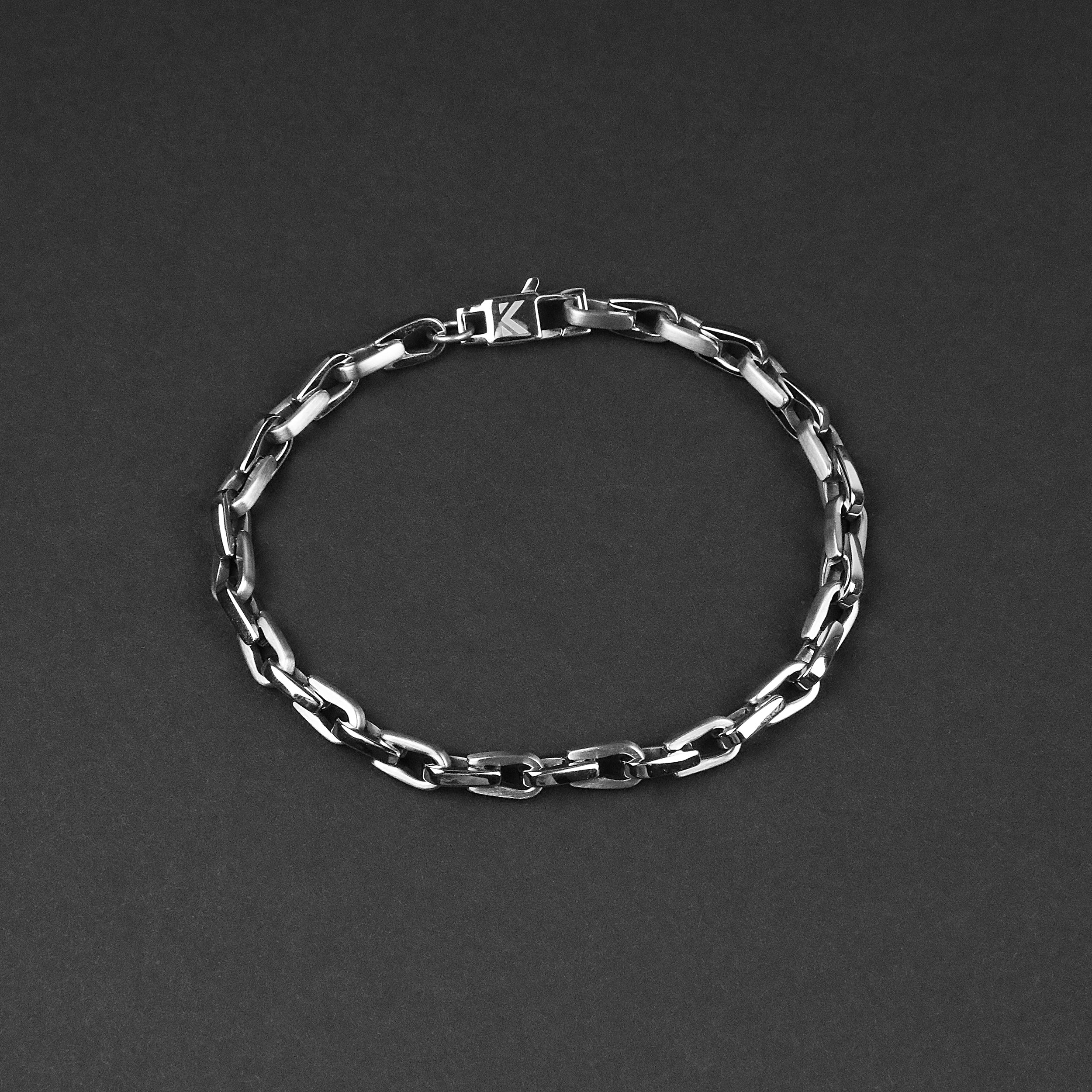 Horseshoe Link Chain Bracelet - Silver 5mm