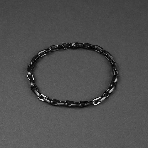 Horseshoe Link Chain Bracelet - Black 5mm