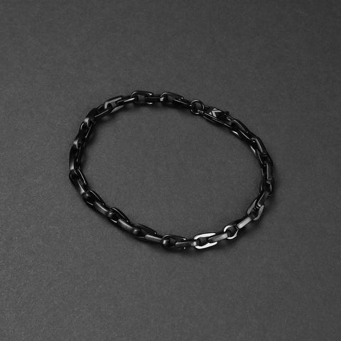 Horseshoe Link Chain Bracelet - Black 5mm