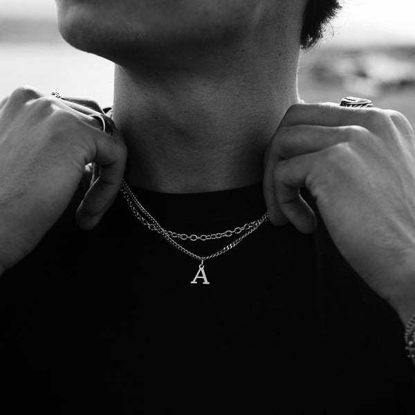 Minimal Initial Necklace - Silver