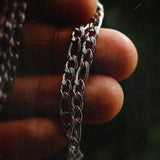 Figaro Chain Necklace - Silver 4.5mm