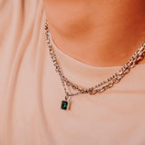 Mini Envy Amulet - Silver x Red
