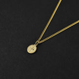 Minimal Cross Amulet Necklace - Gold