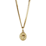 Minimal Cross Amulet Necklace - Gold