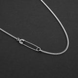 Safety Pin Cuban Chain - Silver 3mm