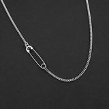 Safety Pin Cuban Chain - Silver 3mm