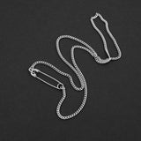 Safety Pin Cuban Chain - Silver 3mm