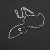 Safety Pin Cuban Chain - Silver 3mm