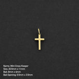 Mini Cross Keeper Amulet - Gold