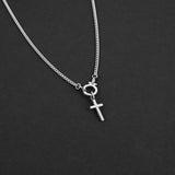 Mini Cross Keeper Amulet - Silver