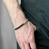 Transit Chain Bracelet - Silver x Black 6mm