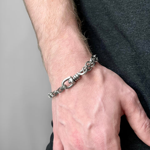 Experiment Chain Bracelet - Matte Silver 12mm