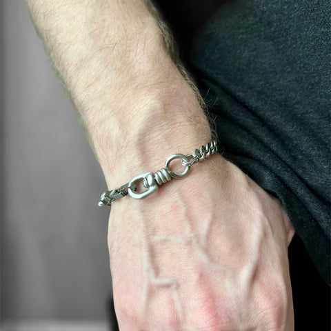 Project Chain Bracelet - Matte Silver 12mm