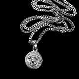 Medusa Amulet Necklace - Silver