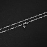 Cuban Accent Chain x Outline Cross - Silver 3mm