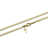 Cuban Accent Chain x Outline Cross - Gold 3mm