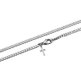 Cuban Accent Chain x Outline Cross - Silver 3mm
