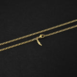 Cuban Accent Chain x Feather - Gold 3mm