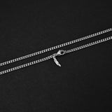 Cuban Accent Chain x Feather - Silver 3mm