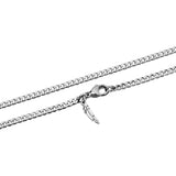 Cuban Accent Chain x Feather - Silver 3mm