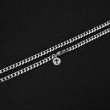 Cuban Accent Chain x Disc Cross - Silver 5mm