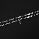 Cuban Accent Chain x Cross - Silver 5mm