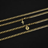 Cuban Accent Chain x Cross - Gold 5mm