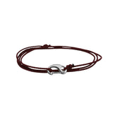 Cord Bracelet - Silver x Burgundy
