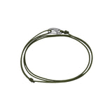 Cord Bracelet - Silver x Olive