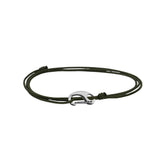 Cord Bracelet - Silver x Olive