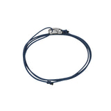 Cord Bracelet - Silver x Navy