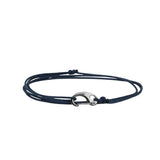 Cord Bracelet - Silver x Navy